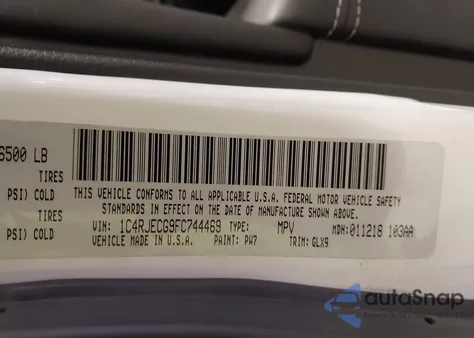 2015 Jeep Grand Cherokee Overland from USA, damaged, VIN 1C4RJECG9FC744469
